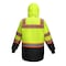 2W International 380C-3 High Visibility Polar Parka, Class 3, Lime, Detachable Hood, S 380C-3 S - alternate 6