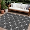 Homeroots 10' X 14' Black Gray And Ivory Geometric Washable Indoor Outdoor Area Rug 594688 - alternate 1
