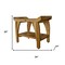 Homeroots Compact Rectangular Teak Shower Bench With Handles In Natural Finish 376721 - alternate 7