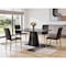 Homeroots Set of Four Black and Gold Faux Leather and Metal Dining Side Chairs, 4PK 719654 - alternate 3