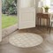 Homeroots 4' Cream And Beige Round Geometric Indoor Outdoor Area Rug 572336 - alternate 7
