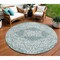 Homeroots 8' Teal Blue And Ivory Round Medallion Washable Indoor Outdoor Area Rug 617469 - alternate 1