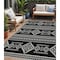 Homeroots 5' X 8' Black And Ivory Southwestern Washable Indoor Outdoor Area Rug 593649 - alternate 1
