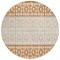 Homeroots 8' Orange Beige And Ivory Round Geometric Washable Indoor Outdoor Area Rug 613863 - alternate 7