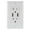 Automation Systems Interconnect Wall Outlet 20 Amp Tamper Resistant, with USB Charging Ports 3.4 Amp, White, Includes Wall Plate ATUR3.4-20-W - alternate 1