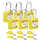 Brady Padlock, Keyed Different, Nylon, Yellow, 1 1/2 in Shackle Height, 1 1/2 in Body Width, 6 PK SDPL-YLW-38ST-KD6 - alternate 1
