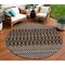 Homeroots 8' Chocolate Taupe And Copper Round Tribal Washable Indoor Outdoor Area Rug 582556 - alternate 1