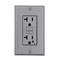 Leviton SmartlockPro GFCI Duplex Outlet, 20A 125V, NEMA 5-20R, Self-Grounding, Gray GFNT2-HGG - alternate 1