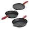 Megachef Pre-Seasoned Cast Iron 6 Piece Set with Red Silicone Holders MCCI-570 - alternate 5