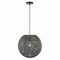Jonathan Y Luna 15.75" 1-Light Bohemian Modern Woven Rattan/Iron LED Pendant, Grey/Black JYL6503D - alternate 1