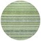 Homeroots 8' Artichoke Green And Olive Green Round Striped Washable Indoor Outdoor Area Rug 577789 - alternate 3