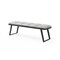 Homeroots 57in Light Gray and Black Upholstered Faux Leather Bench 372148 - alternate 3