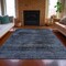 Homeroots 8' X 10' Charcoal And Gray Floral Washable Indoor Outdoor Area Rug 631020 - alternate 5