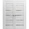 Sartodoors Solid French Double Doors Frosted Glass White 60x84 (2* 30x84) Solid Core Modern Interior QUADRO4445DD-WS-6084 - alternate 1
