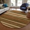 Homeroots 8' Brown Copper And Beige Round Striped Washable Indoor Outdoor Area Rug 597357 - alternate 4