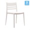 Flash Furniture Bridgeport Stacking Patio Chairs w/Slatted Backrest, All-Weather Resin Chairs, White, 2PK 2-DHF-317-APP-WH-GG - alternate 4