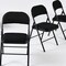 Homeroots Set of Four Black Faux Leather and Steel Folding Chairs, 4PK 719405 - alternate 3