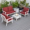 Leisuremod Walbrooke Modern White Patio Conversation With Square Fire Pit & Tank Holder, Red WW-27-20-57-31-R - alternate 3