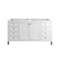 James Martin Vanities Chicago 60 in Double Vanity, Glossy White, w/ Single Hole 3CM White Zeus Silestone Top & Backsplash 503-V60D-GW-1WZ - alternate 5