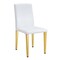 Homeroots Set of Two White and Gold Faux Leather and Metal Dining Side Chairs, 2PK 719652 - alternate 1