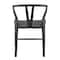 Homeroots Set of Two Black Solid Wood Wishbone Back Dining Arm Chairs 653936 - alternate 4