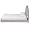 Baxton Studio Acosta Glam and Luxe Light Grey Velvet Seashell-Headboard Queen Size Platform Bed 251-13775-ZORO - alternate 6