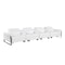 Homeroots 169" White Top Grain Leather Reclining Metal USB Sofa 720352 - alternate 1