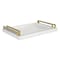 Homeroots Set of Two Silver Wood Geometric Serving Trays With Handles 518595 - alternate 8