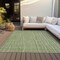 Homeroots 5' X 8' Green Ivory And Gray Striped Washable Indoor Outdoor Area Rug 597380 - alternate 4