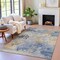 Homeroots 9' X 12' Denim Blue Beige And Charcoal Abstract Washable Indoor Outdoor Area Rug 630877 - alternate 7