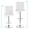 Elama 2 Piece Square Tufted Faux Leather Adjustable Bar Stool in White with Chrome Base ELM-708-WHT - alternate 7