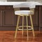 Homeroots 26" Silver and Gold Fabric and Stainless Steel Low Back Counter Height Swivel Bar Chair 569150 - alternate 1