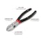 Performance Tool 2 pc. Pliers Set, Fence Pliers, Diagonal Pliers, Cushion Grip W1722 - alternate 4
