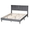 Baxton Studio Payne Modern Glam Grey Velvet and Dark Brown Wood Queen Bed 257-13782-ZORO - alternate 3