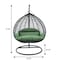 Leisuremod Teardrop Hanging Swing Chair with Stainless Steel Stand, 440 lb Capacity, Weatherproof RSCBL-57DG - alternate 5