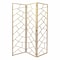 Homeroots 71" Gold IronFolding Three Panel Screen Room Divider 379902 - alternate 1