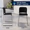 Flash Furniture Commercial Plastic Stack Stool with Contoured Back and Sled Base in Black RUT-239AH-CS-BK-CHR-GG - alternate 6
