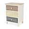 Homeroots 19in White Gray and Natural Distressed Accent Cabinet With Three Drawers 379823 - alternate 4