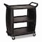 Boardwalk Bussing Cart, Plastic, 3 Shelves, 300 lb Capacity, 18 x 36.25 x 38, Black CC203603 - alternate 1