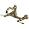 Kingston Brass Two-Handle Wall Mount Bridge Kitchen Faucet, Antique Brass KS3253PL - alternate 1