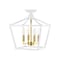 Jonathan Y Plains 12" 4-Light Modern Farmhouse Metal Open-Frame Pagoda LED Semi Flush Mount Mini Lantern, White/ JYL7610F - alternate 5