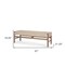 Homeroots 57in Beige and Brown Cotton and Solid Wood Upholstered Bench 606749 - alternate 5