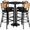 Flash Furniture Square Blk Bar Table, Square w/Black Seats, 30", Laminate Top, Wood Grain MD-0019-GG - alternate 1