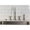 Kingston Brass Double-Handle Widespread Kitchen Faucet with Brass Sprayer, Brushed Nickel KS2798BEXBS - alternate 4
