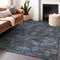 Homeroots 5' X 8' Teal Blue And Charcoal Floral Washable Indoor Outdoor Area Rug 604163 - alternate 7