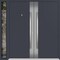 Vdomdoors Metal Double Doors Deux 0729 Gray Graphite Stainless Steel insert 1 Sidelight Entry Modern Painted DEUX0729DEXD-GRE-W72+12xH80-LH-O - alternate 1