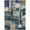 Homeroots 5' X 8' Teal Blue Ivory And Gold Geometric Washable Indoor Outdoor Area Rug 604507 - alternate 5