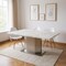 Homeroots 79" Gray White and Silver Marble and Stainless Steel Pedestal Base Dining Table 555154 - alternate 3