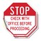 Signmission Stop Check with Office Before Proce, 6 inch X 6 inch, Vinyl Decal, 2PK OC-D-2PACK-6-249 - alternate 1