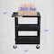 Luxor Utility Cart with Lipped Plastic Shelves, Polyethylene, 400 lb Load Capacity, 3 Shelves, 24 in L HE34-B - alternate 6